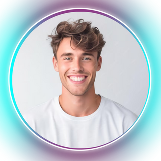 Black, Purple and Cyan, Neon Circular Frame Instagram Profile Picture (3)